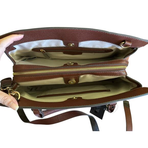 Nine West Irwyn Brown Mahogany Top Handle Shoulder Bag NEW - Picture 6 of 8